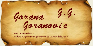 Gorana Goranović vizit kartica